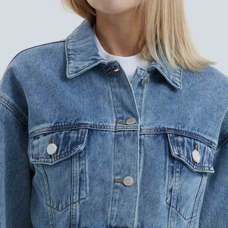 Chaqueta Mujer Moda Azul Claro-3