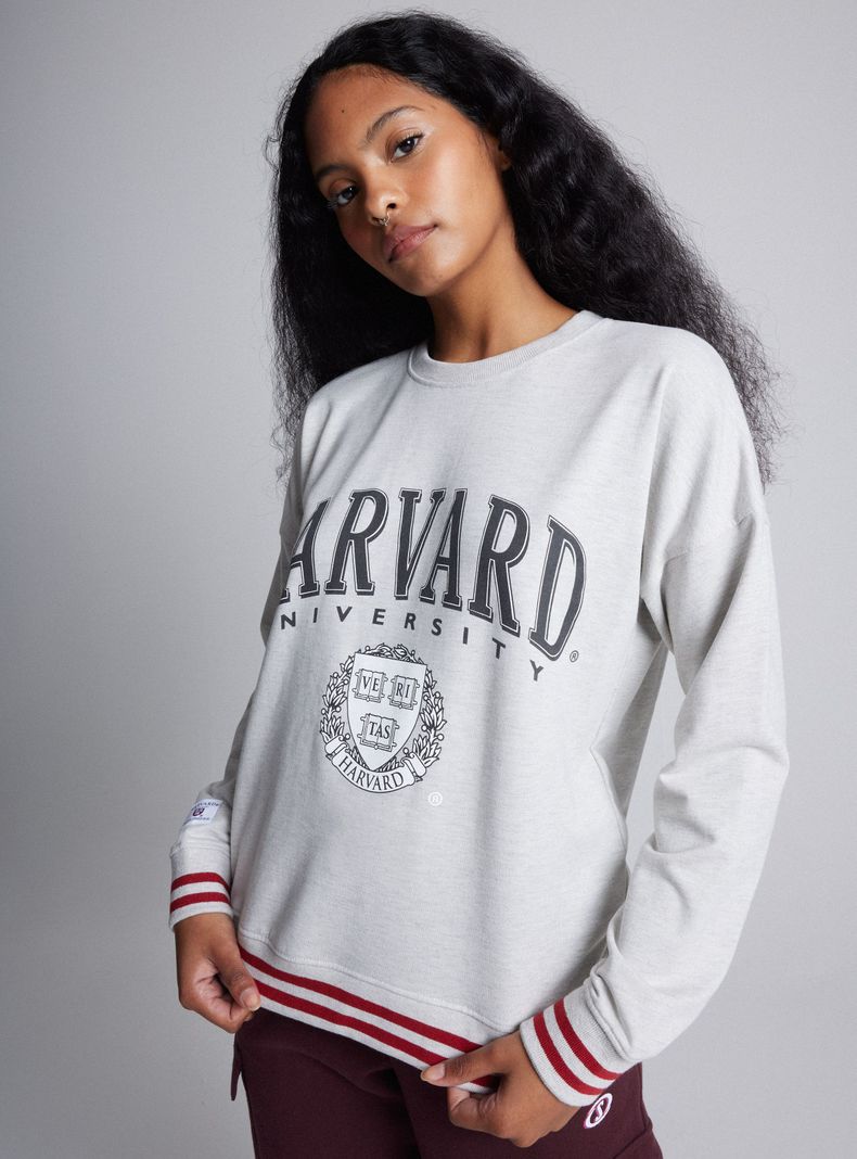 Polerón Manga Larga Hoodie Name And Logo Harvard-0