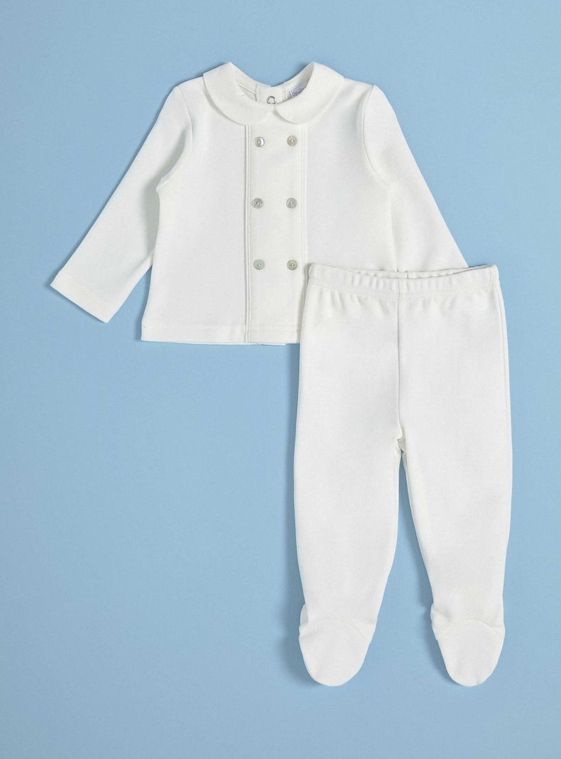 Conjunto con Cuello Bebé y Doble Botón al Frente-0