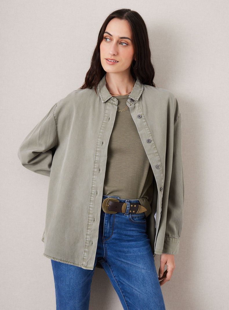 Blusa Camisera de Tencel-0