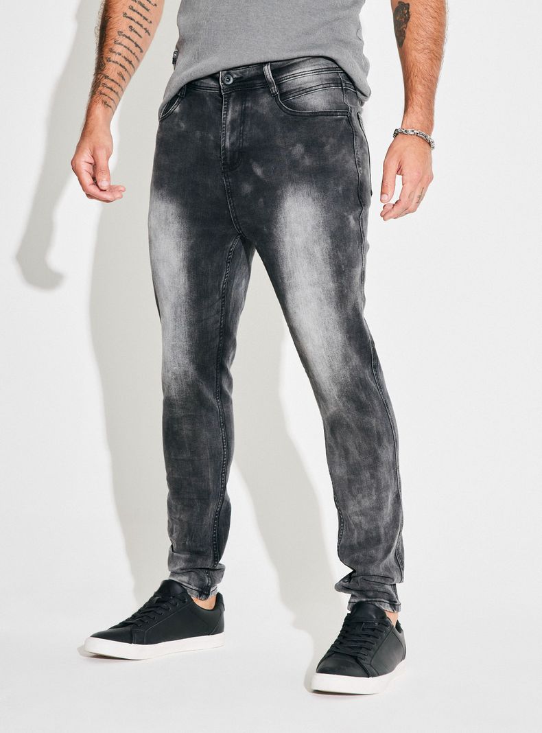 Jeans Tapered Fit Lavado Premium Manchado-0