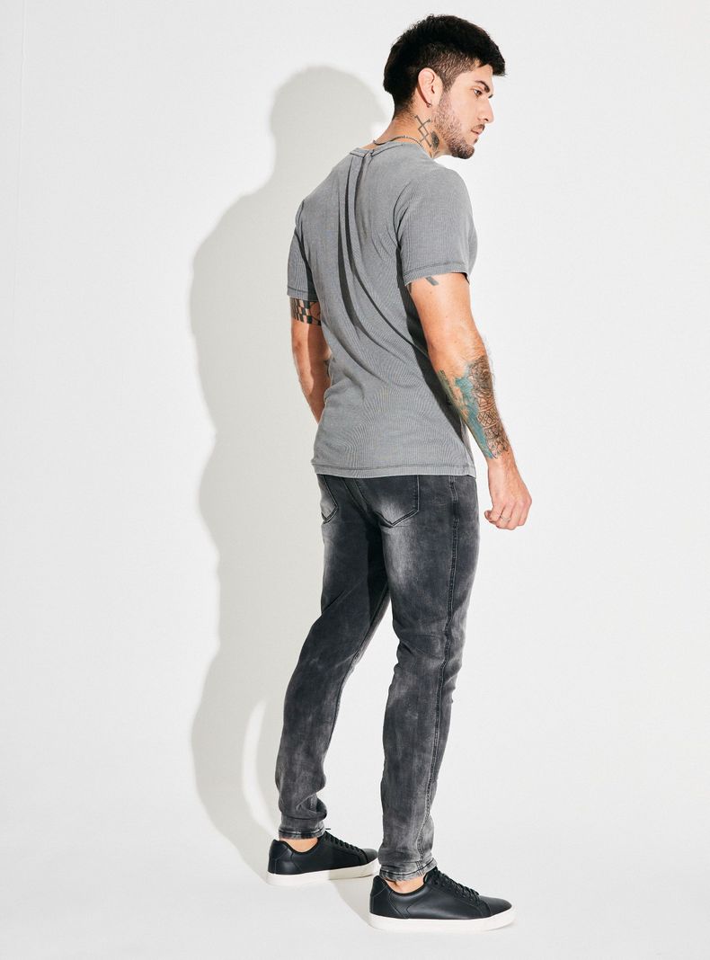 Jeans Tapered Fit Lavado Premium Manchado-5