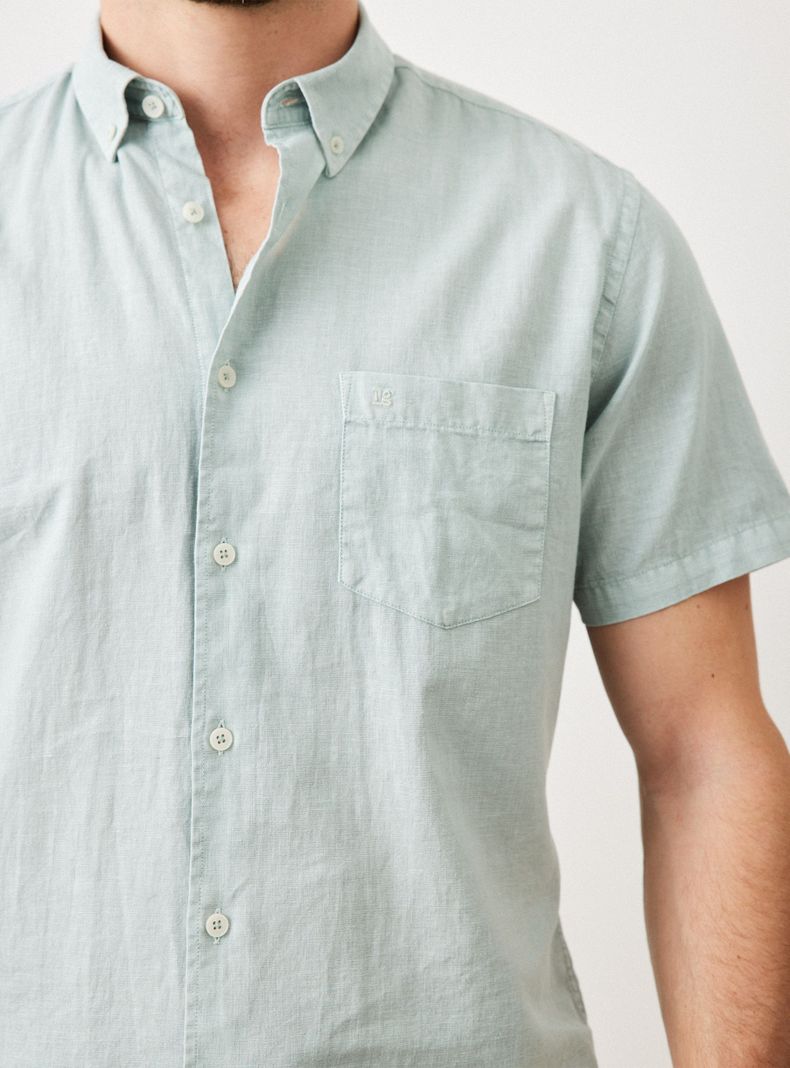 Camisa Casual Manga Corta de Lino-3