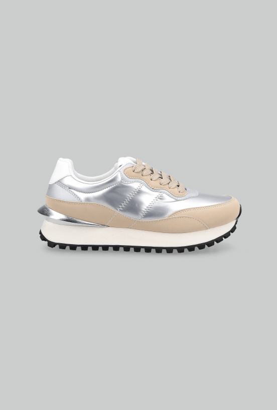 Zapatilla Urbana Metalizada Plataforma Mujer-4