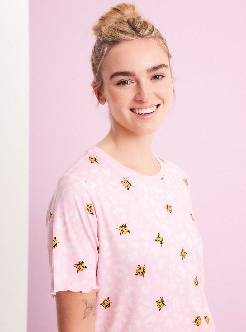 Pijama Corto Estampado con Rule-2