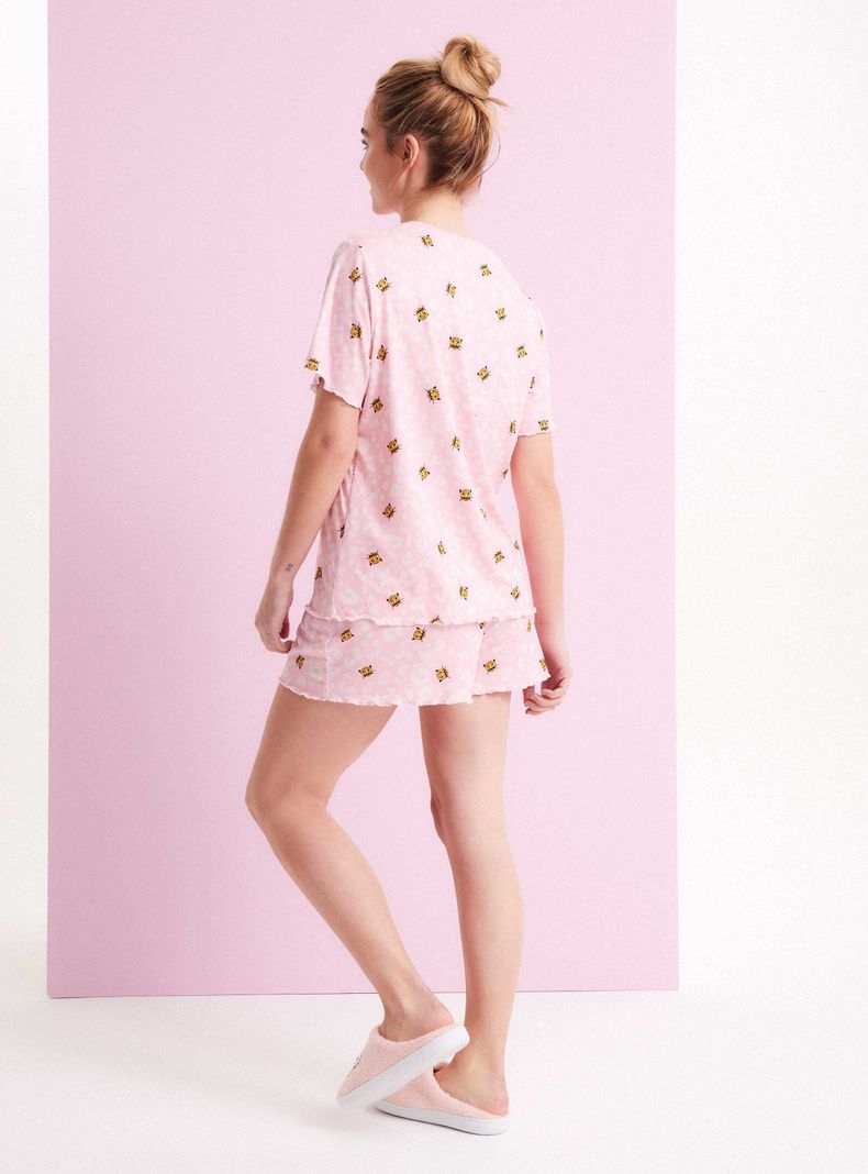 Pijama Corto Estampado con Rule-5