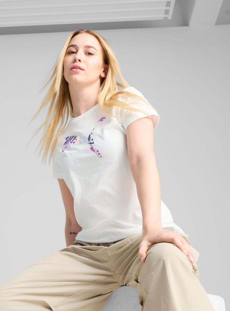 Polera Floral Graphic Logotee-0