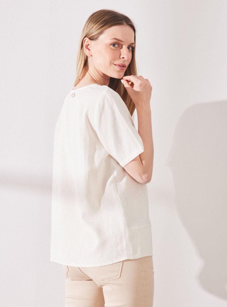 Blusa de Lino Bordada-1