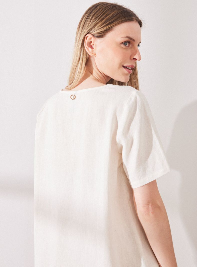 Blusa de Lino Bordada-3