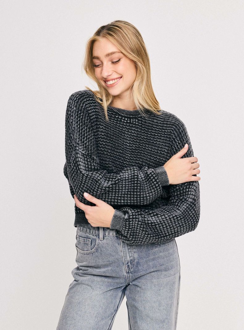 Sweater Cuello Redondo Lavado-0