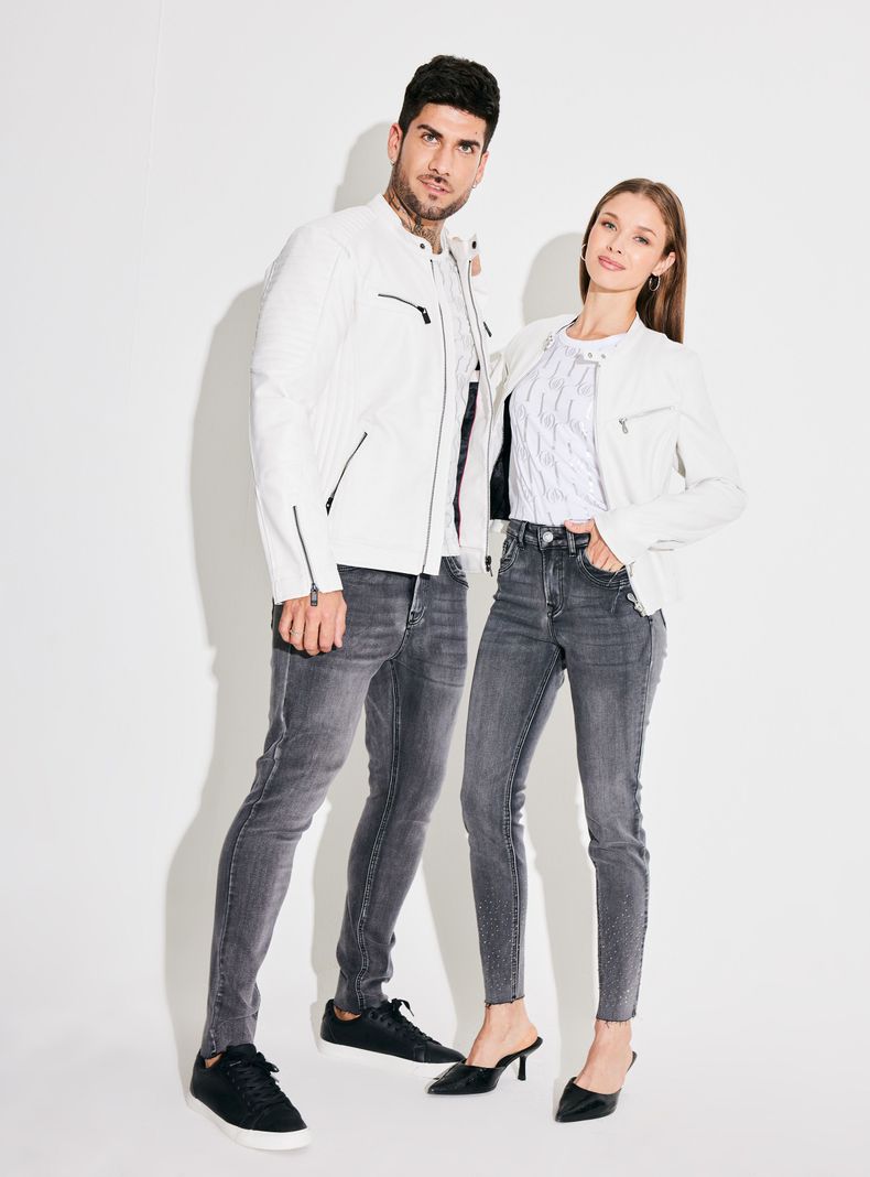 Chaqueta Couple Motoquera Simil Cuero-4