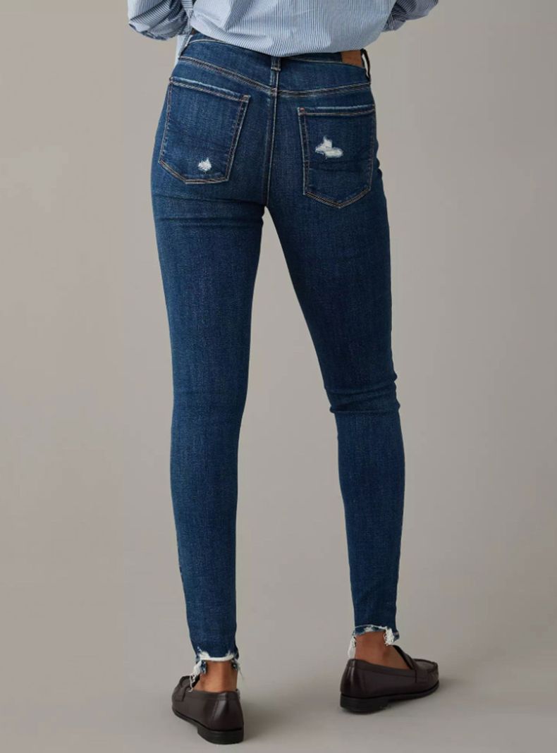 Jeans Ae NeT Level Jegging Cintura Alta con Parches-1