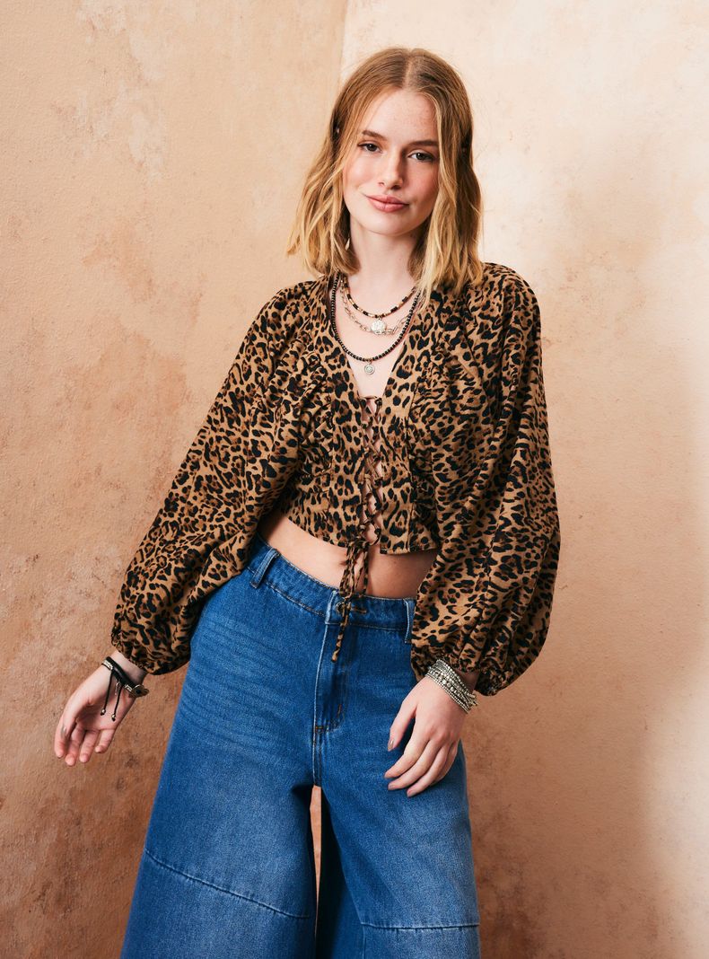 Blusa Mangas Aglobadas-0