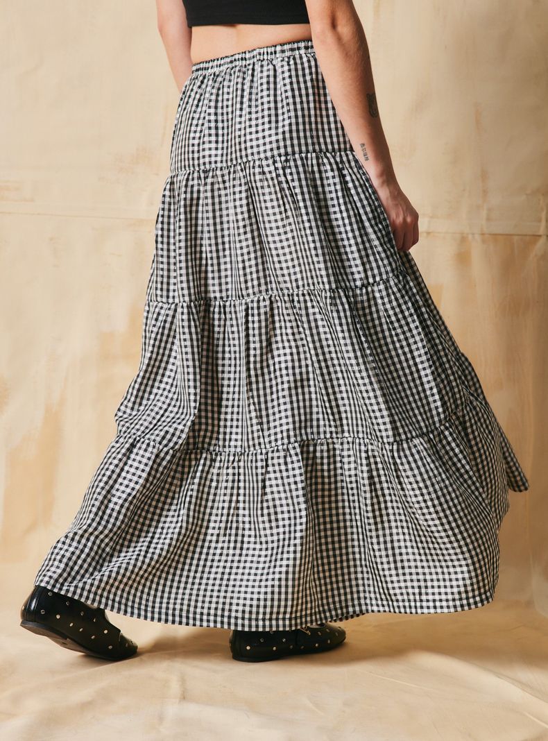 Falda Midi Cuadros Maxi-1