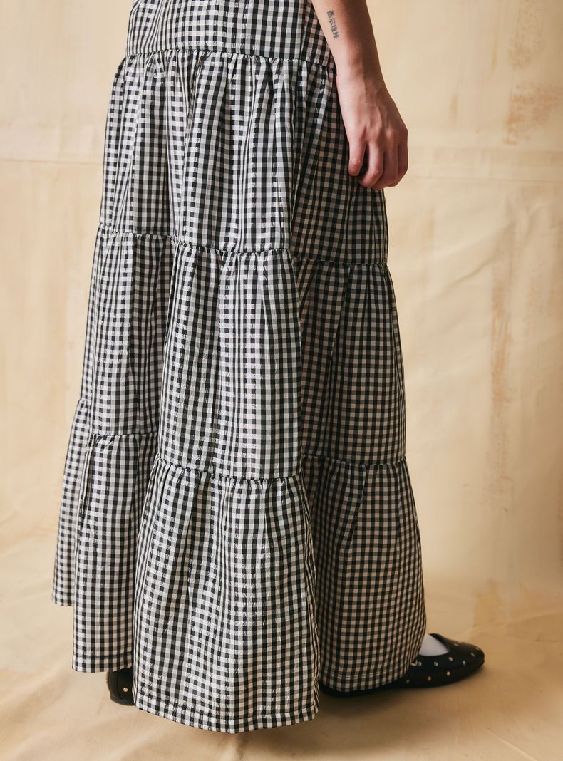 Falda Midi Cuadros Maxi-3