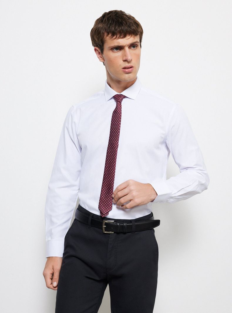 Camisa Vestir Texturada Slim Fit-0