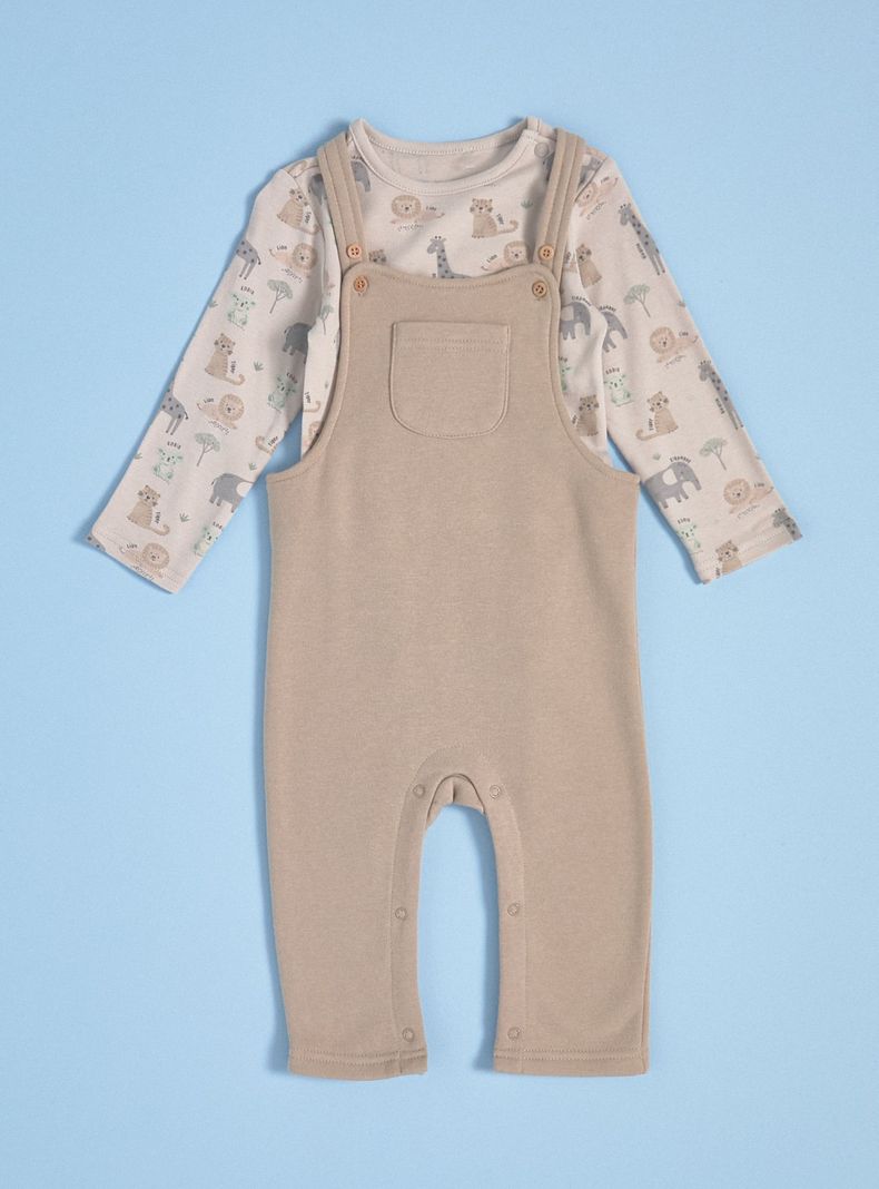 Conjunto de Jardinera y Body Estampado-0