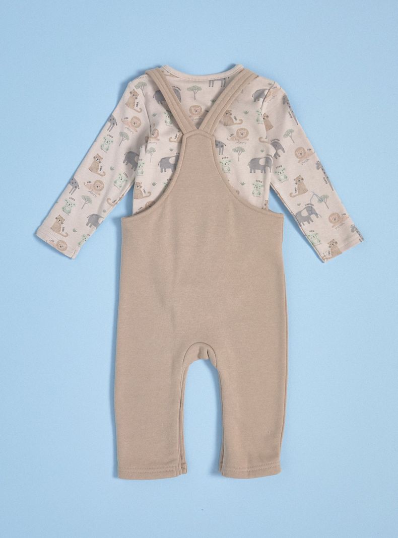 Conjunto de Jardinera y Body Estampado-1