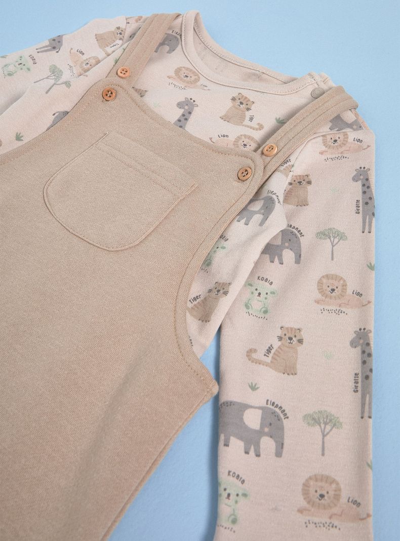 Conjunto de Jardinera y Body Estampado-2