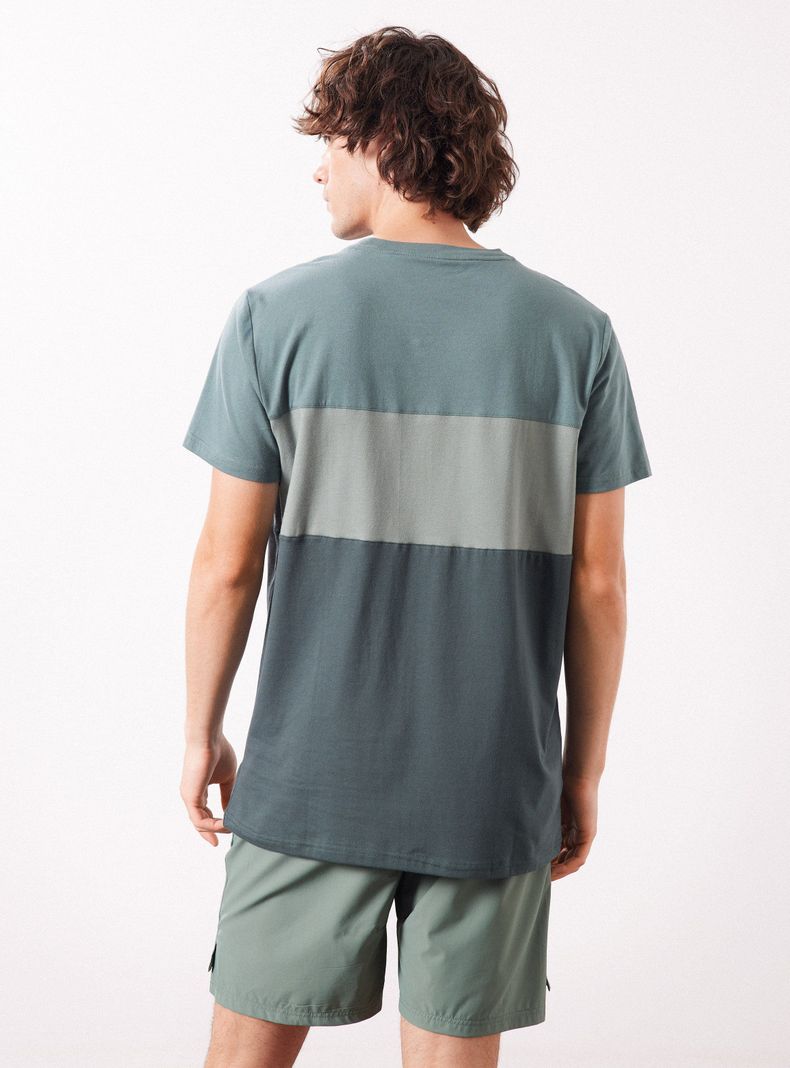 Polera Manga Corta Color Block-1