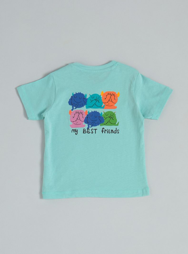 Polera Estampado Pequeño al Frente y Grande Atrás-1