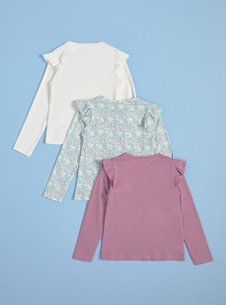 Polera Tripack Lisa y Estampada-4