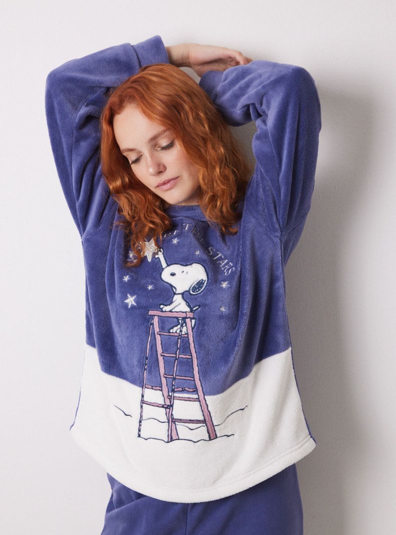 Pijama Largo Polar Snoopy Stars-2