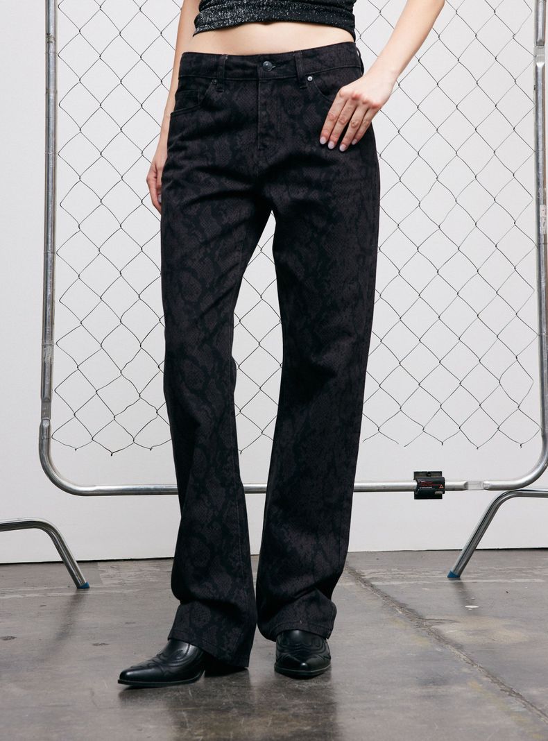 Jeans Slim Estampado Snake-0