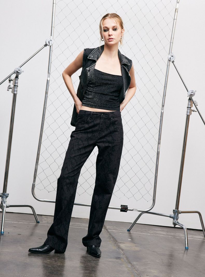 Jeans Slim Estampado Snake-4