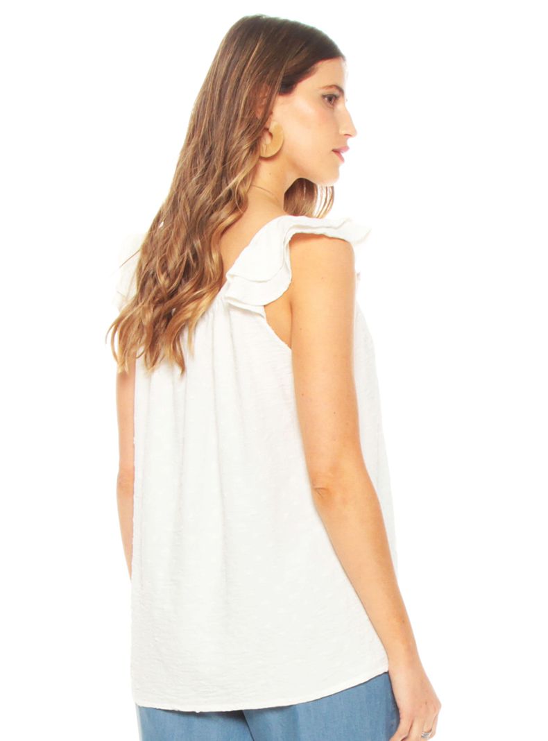 Blusa Sin Manga Sólida Escote Redondo 1-1