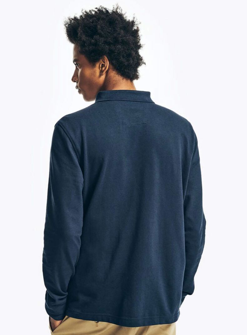 Polera Cuello Polo Botón Manga Larga-1