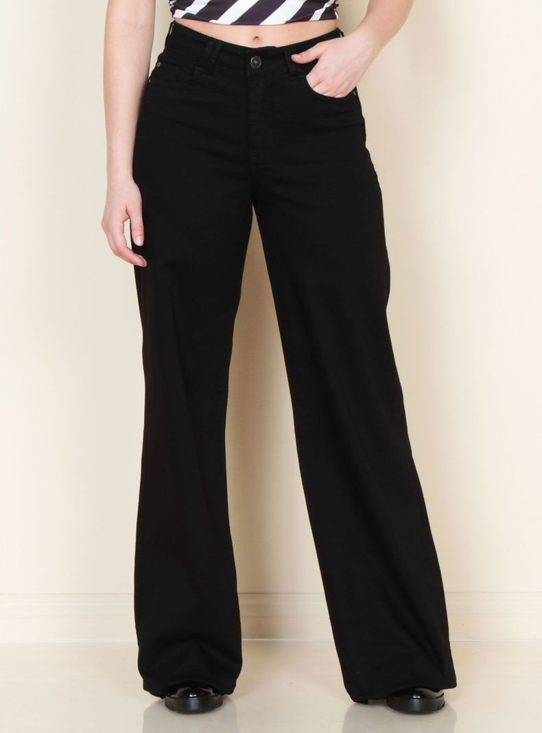 Jeans Wide Leg Tiro Alto Pretina Push Up-0