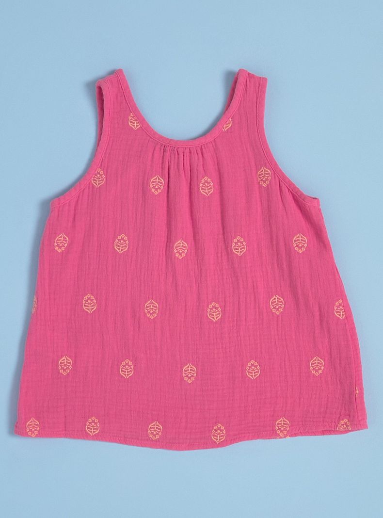 Blusa Blusa Sin Manga Muselina Bordada-3