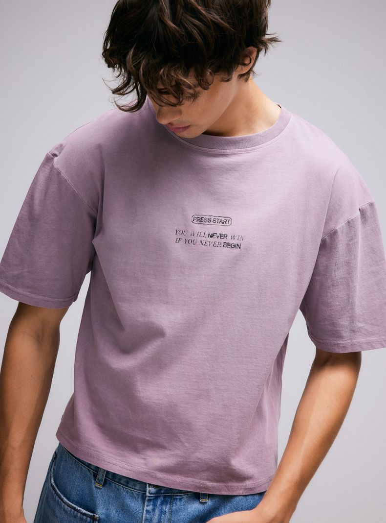 Polera Fit Cuadrado y Corta Manga Corta-2