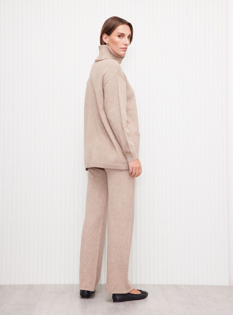 Sweater Cuello Alto Y Bolsillos Set Tejido-5