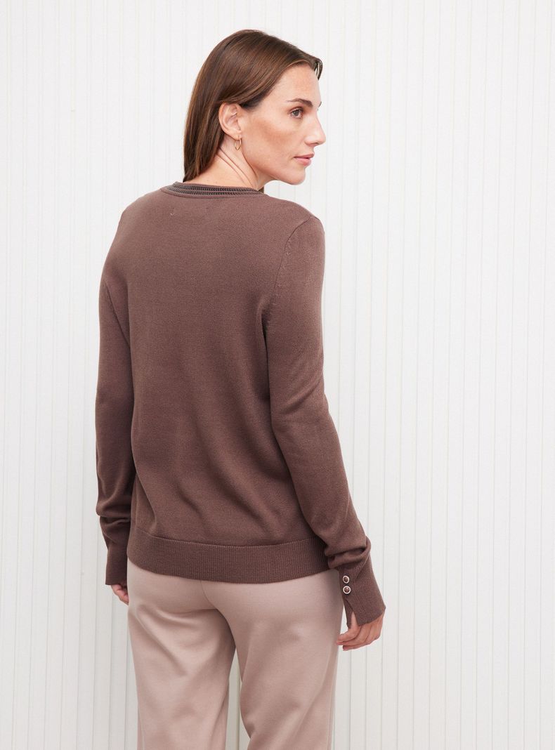Sweater Cuello Redondo con Lentejuelas Opacas-1
