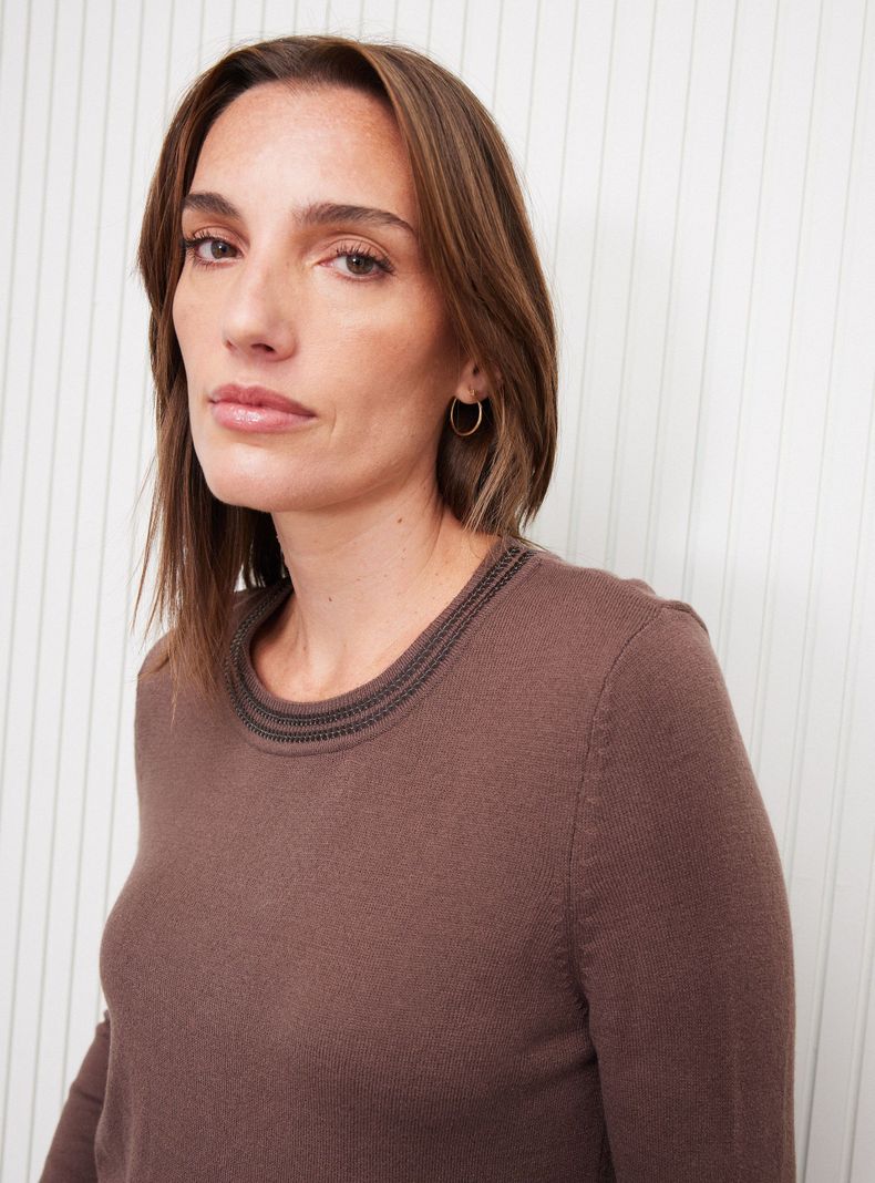 Sweater Cuello Redondo con Lentejuelas Opacas-2