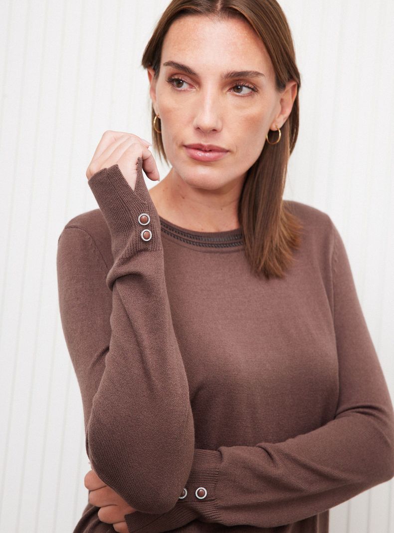 Sweater Cuello Redondo con Lentejuelas Opacas-3