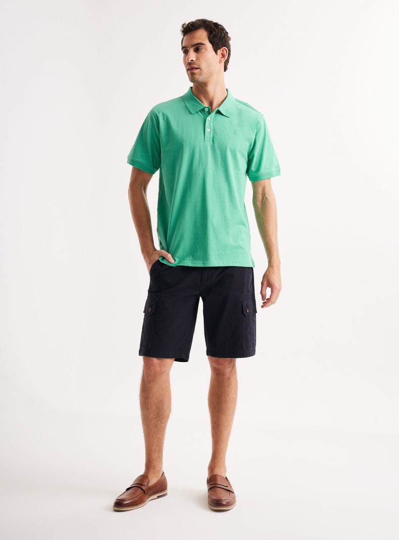 Polera Manga Corta Cuello Polo Algodón Jersey-4