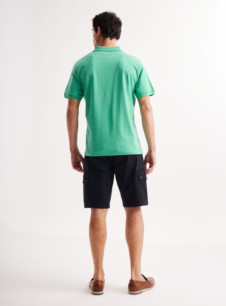 Polera Manga Corta Cuello Polo Algodón Jersey-5