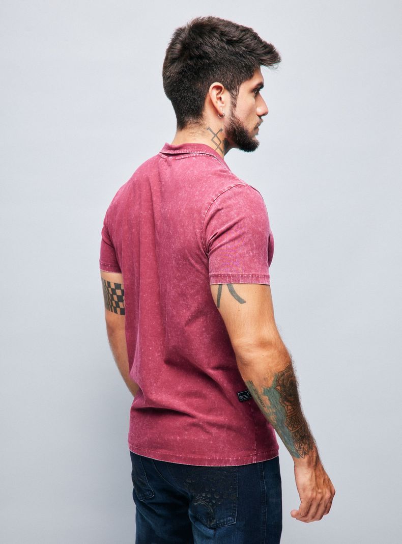 Polera Ed Hardy Cuello Polo Abierto Lavado Ácido-1
