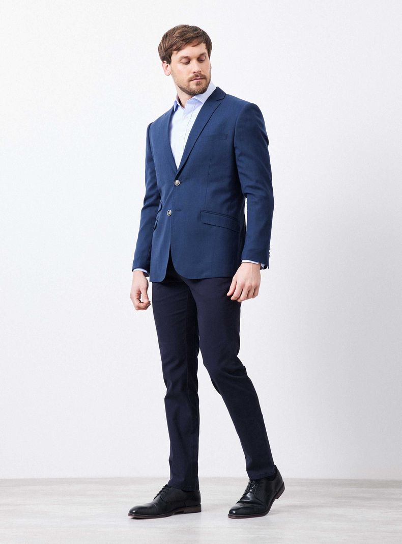 Vestón Recto Slim Fit Tela Lino Espigado-4