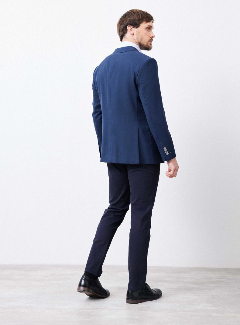 Vestón Recto Slim Fit Tela Lino Espigado-5