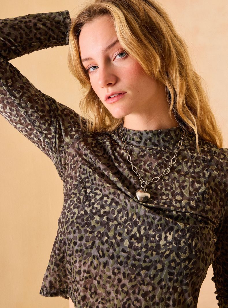 Polera Estampada Velvet Devore-2