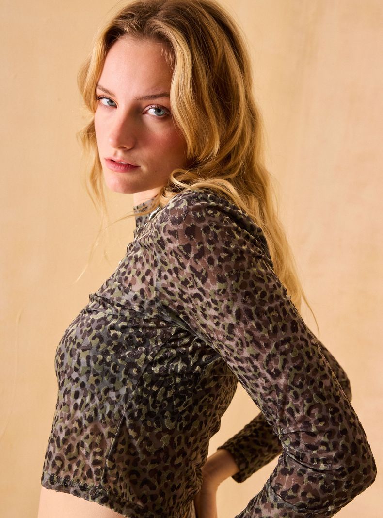 Polera Estampada Velvet Devore-3