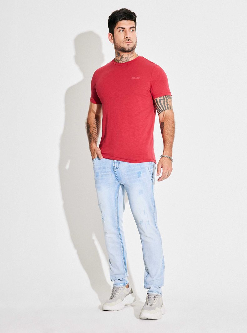 Jeans Multi Bolsillos Lavado con Bigotes 3D-4