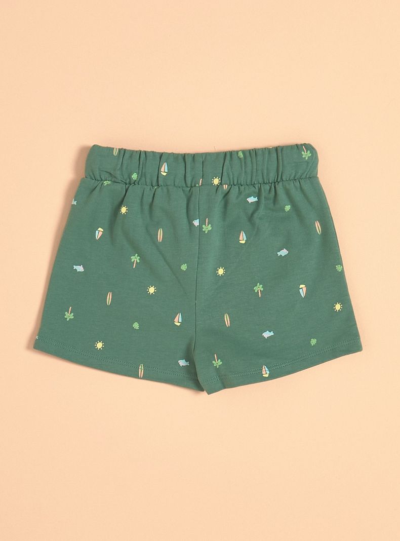 Short con Estampado y Bolsillo Delantero-1