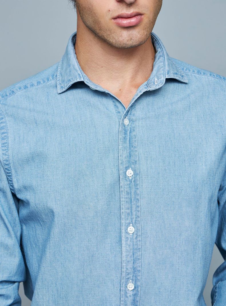 Camisa Casual Manga Larga Lisa-1