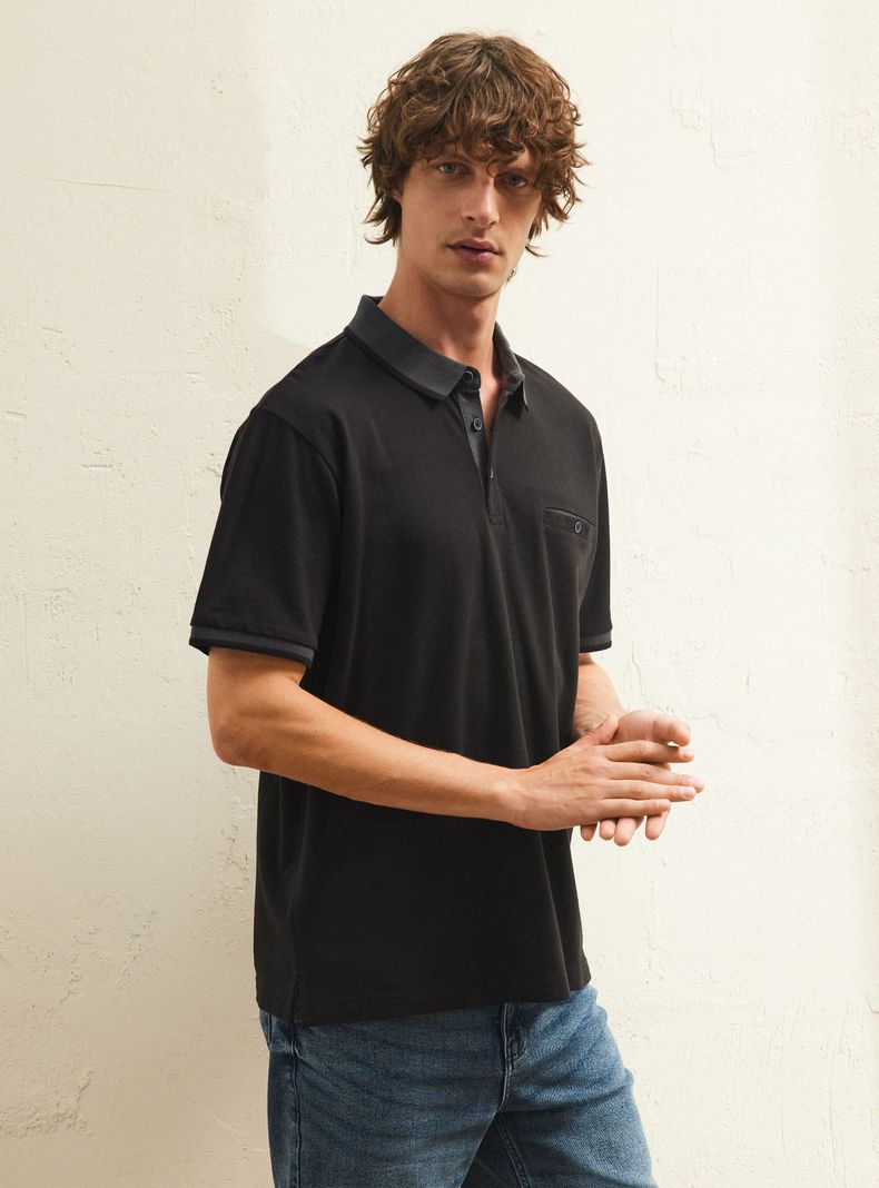 Polera Pique Detalles Manga Corta-0