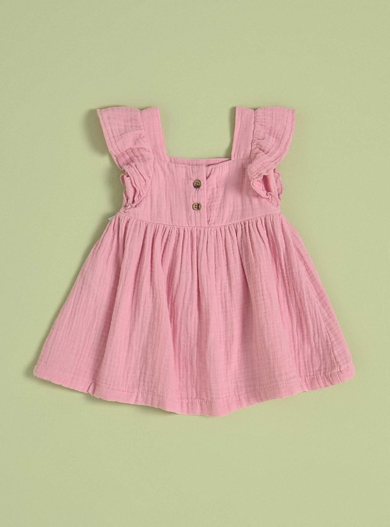 Vestido Confortable con Vuelos en las Mangas-1